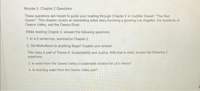 Module 2- Chapter 2 Questions These questions are | Chegg.com