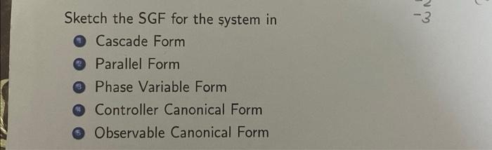 Solved Sketch the SGF for the system in Cascade Form | Chegg.com