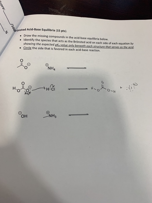 Solved draw the missing conpounds in acid base equillibria | Chegg.com