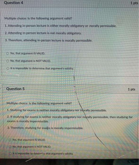 Solved Question 4 1 pts Multiple choice: Is the following | Chegg.com