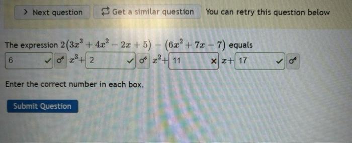 3 left 3x 2 right )- 2x 7x 6