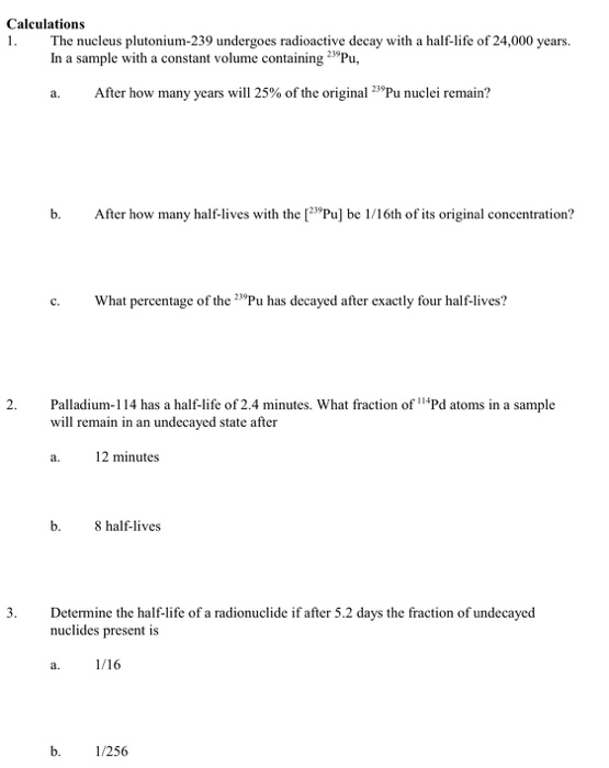Solved 1 de 3 The Rate of Radioactive Decay and Half-Life | Chegg.com