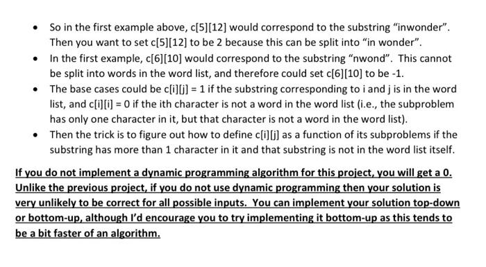 Solved Dynamic Programming In this project, we are given a | Chegg.com