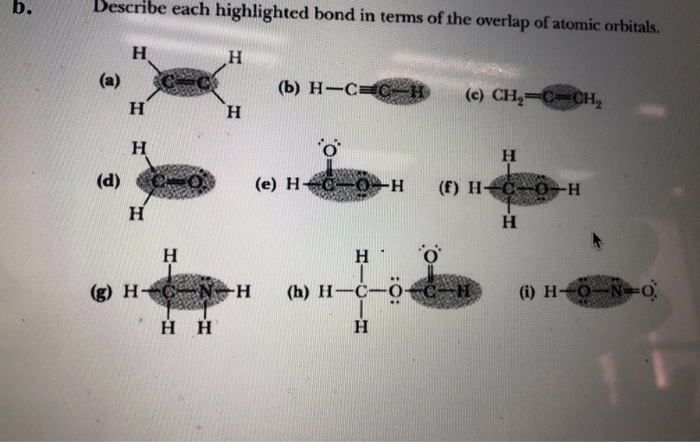 Solved Describe each highlighted bond in terms of the | Chegg.com