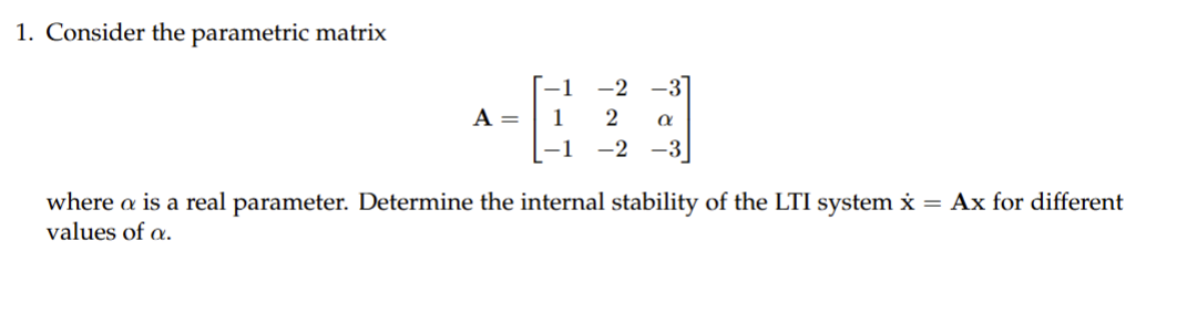 Parameterization Matrix Solved Consider the parametric | Chegg.com