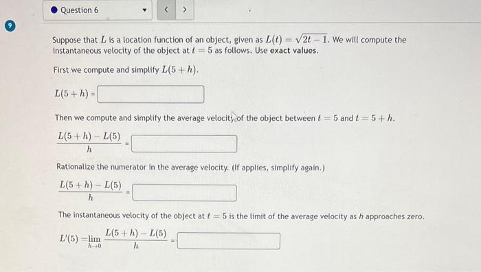 Solved Suppose that L is a location function of an object, | Chegg.com