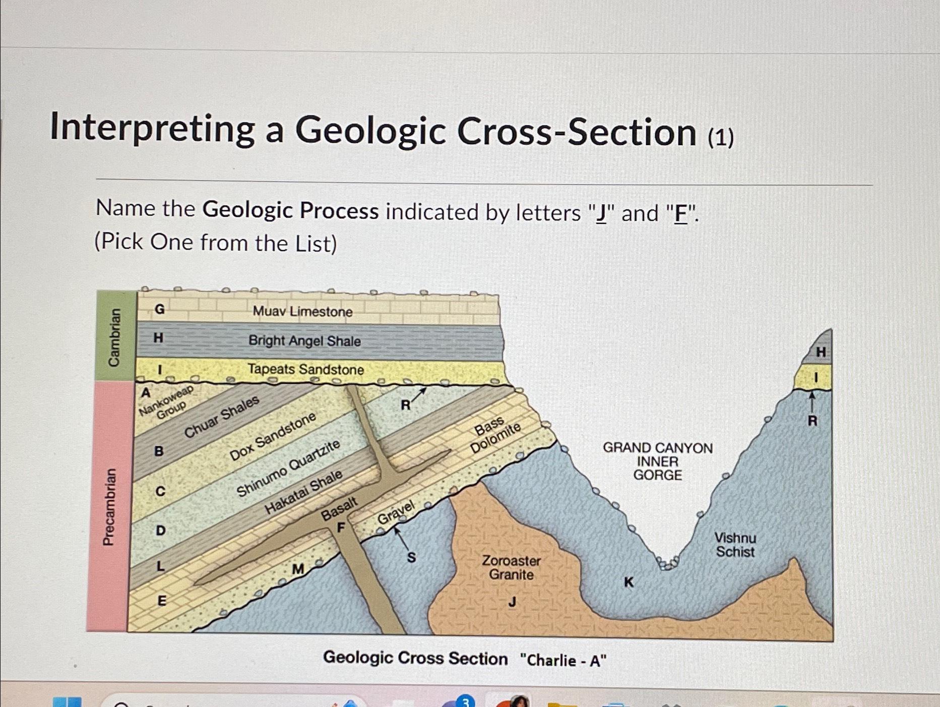 Solved Interpreting a Geologic Cross-Section (1)Name the | Chegg.com