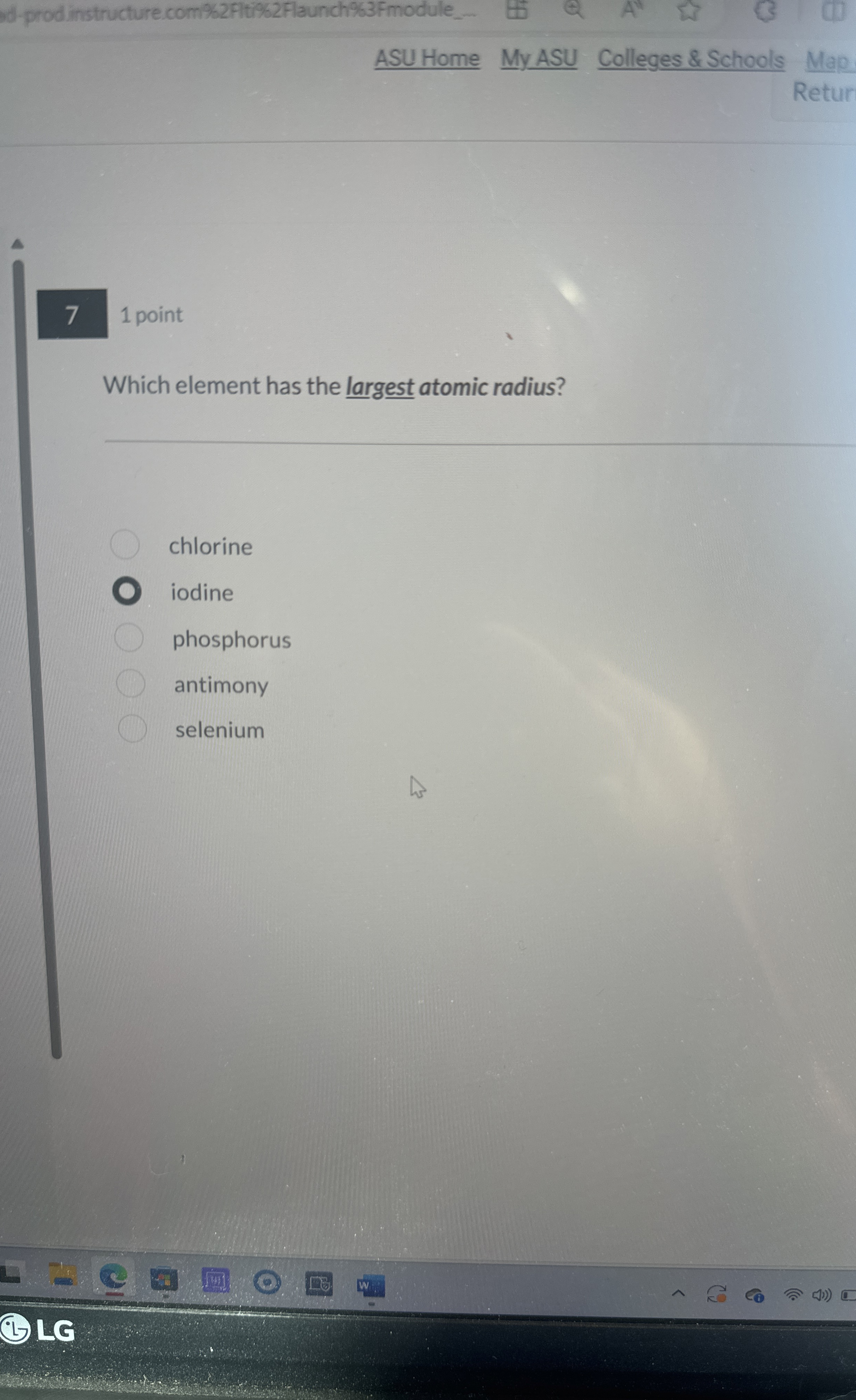 Solved Which element has the largest atomic