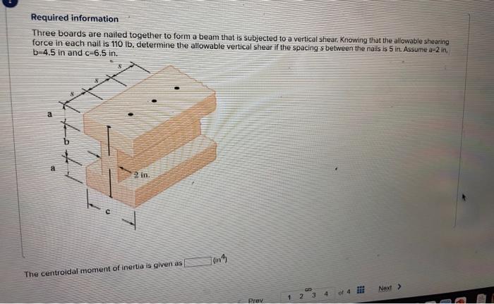 Solved Required Information Three Boards Are Nailed Together | Chegg.com