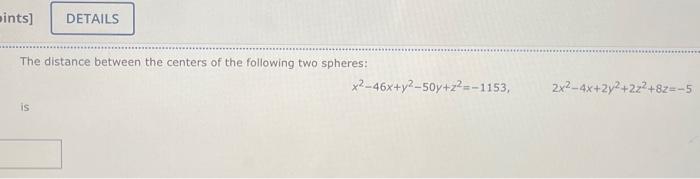 Solved The distance between the centers of the following two | Chegg.com