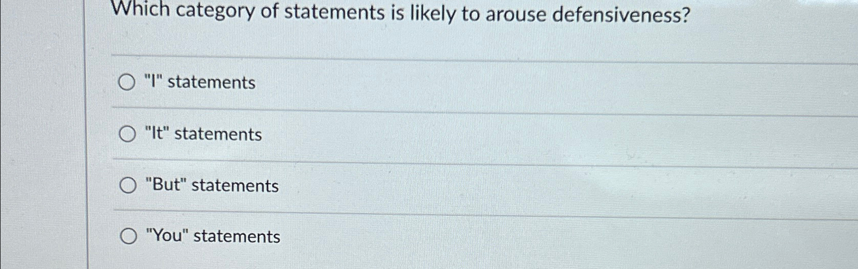 Which Category of Statements Is Likely to Arouse Defensiveness-Psychology Insight