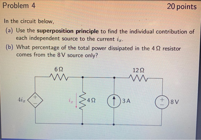 Solved Problem 4 20 points In the circuit below, (a) Use the | Chegg.com