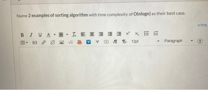 Solved Name 2 examples of sorting algorithm with time | Chegg.com