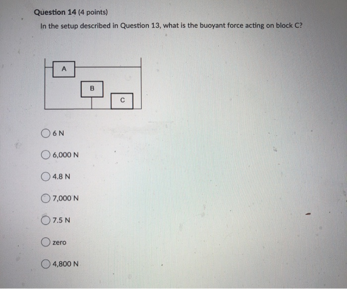 Solved Question 13 (4 points) Three blocks A, B and C are | Chegg.com