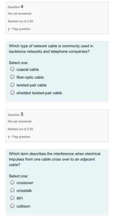 Solved Question 4 Not yet answered Marked out of 2.00 p Flag | Chegg.com