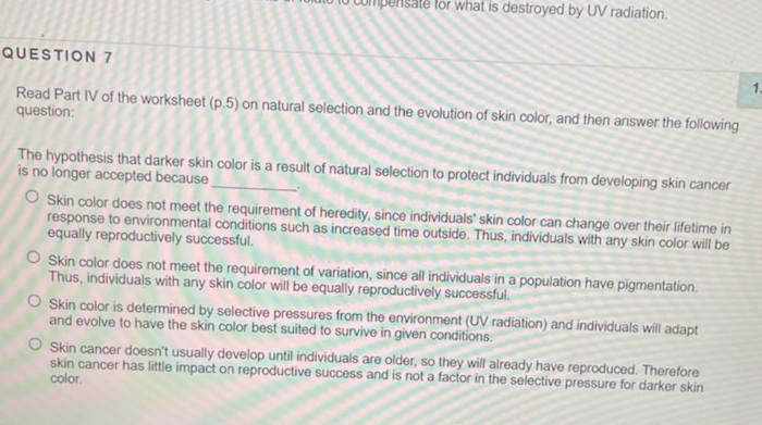 Read worksheet Section VI (p.8) and then answer the | Chegg.com