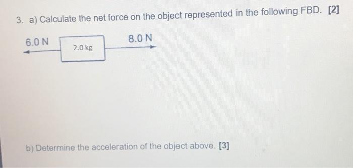 Solved 3. A) Calculate The Net Force On The Object | Chegg.com