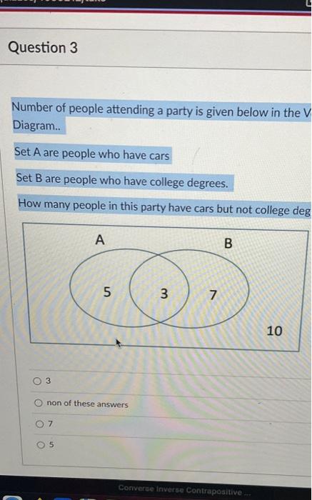 Solved Number Of People Attending A Party Is Given Below In | Chegg.com