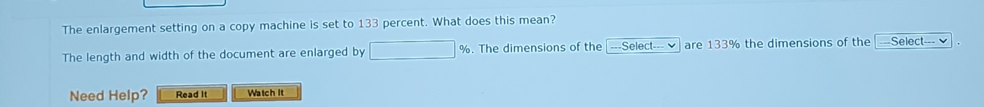 Solved The enlargement setting on a copy machine is set to | Chegg.com