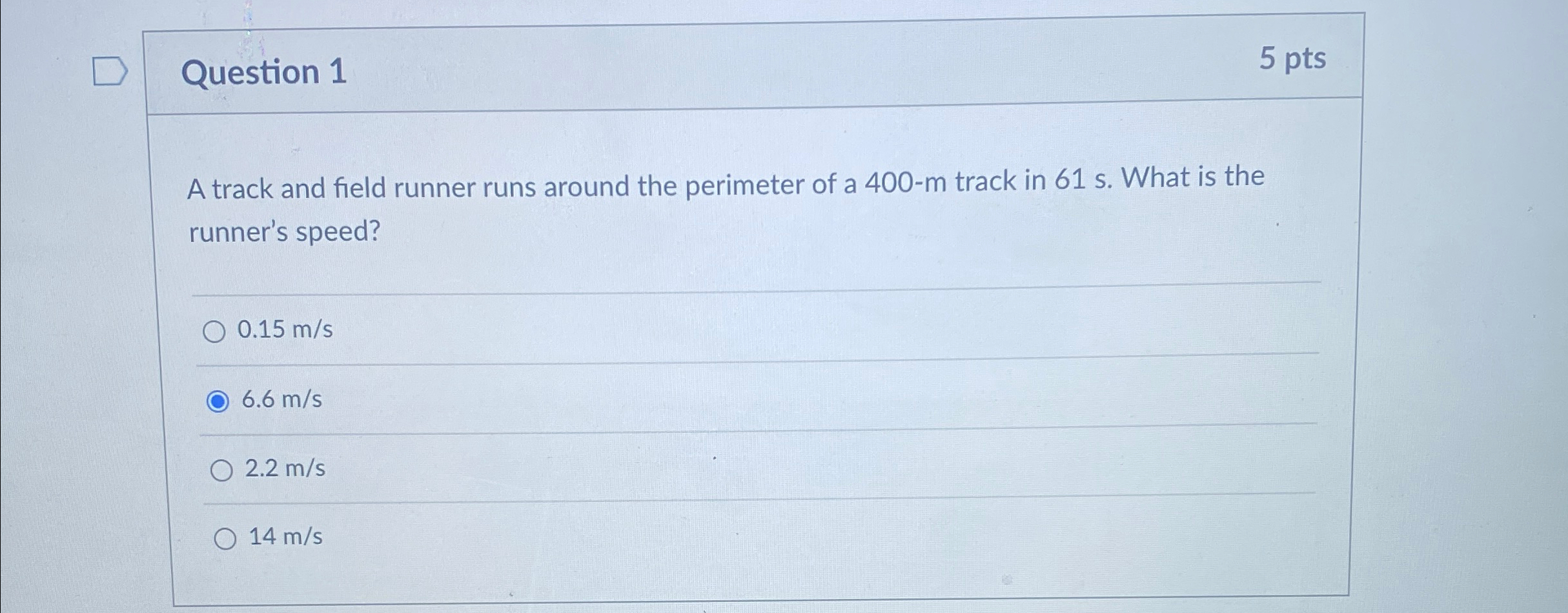 Solved Question 15 ﻿ptsA track and field runner runs around | Chegg.com