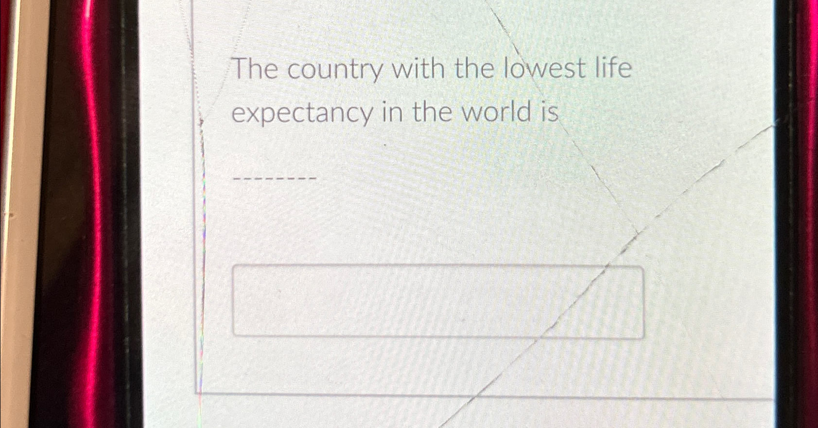 which country has lowest life expectancy in the world