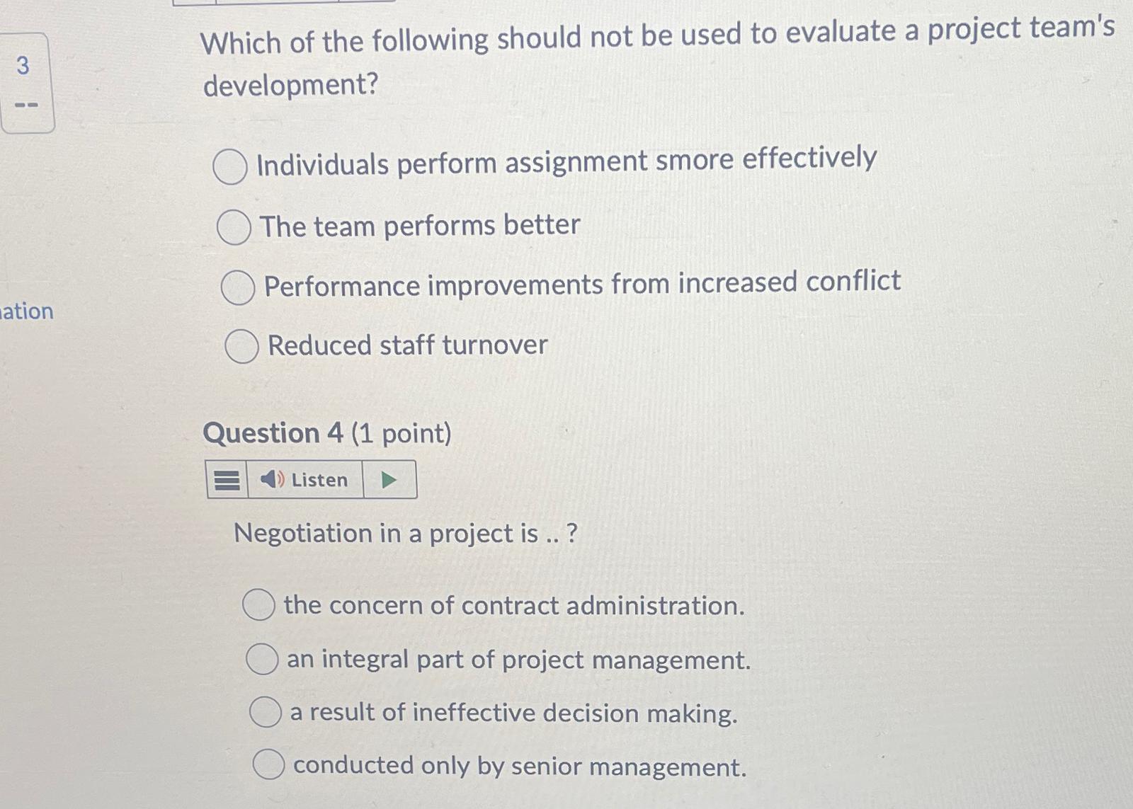 Solved Which of the following should not be used to evaluate | Chegg.com
