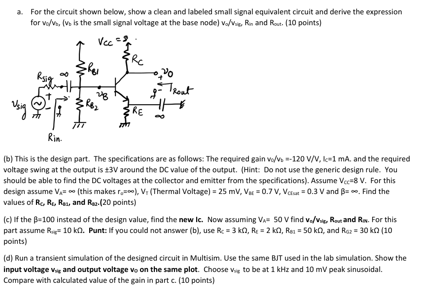 Solved a. ﻿For the circuit shown below, show a clean and | Chegg.com