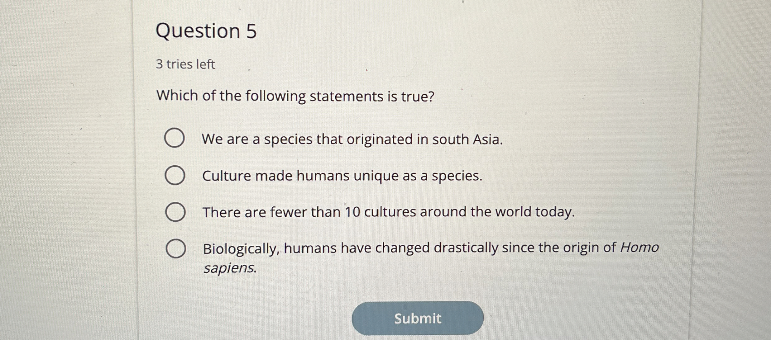 Solved Question 53 ﻿tries leftWhich of the following | Chegg.com