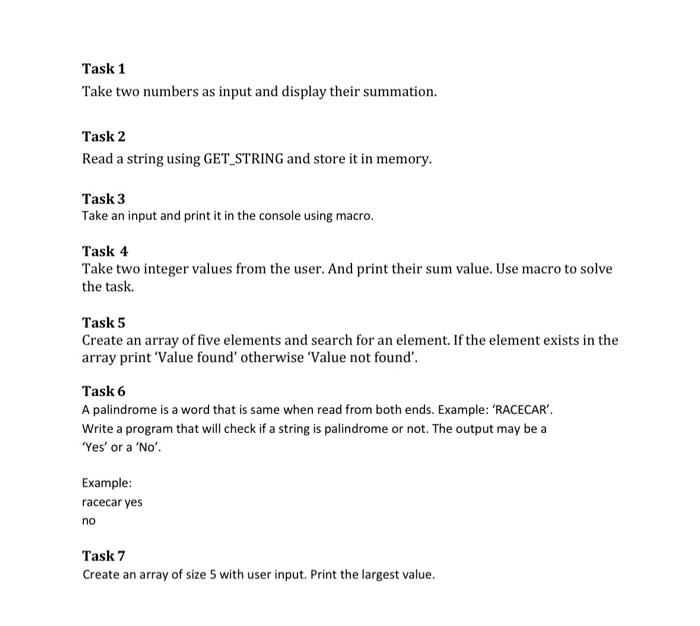 Solved Task 1 Take two numbers as input and display their | Chegg.com