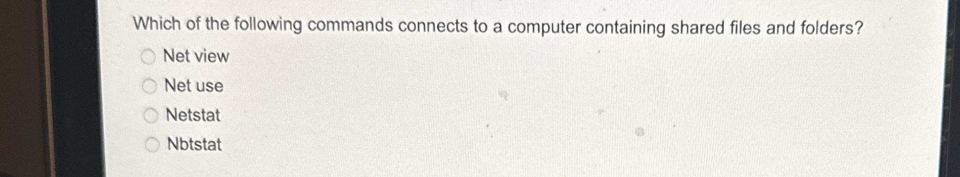 Solved Which of the following commands connects to a | Chegg.com