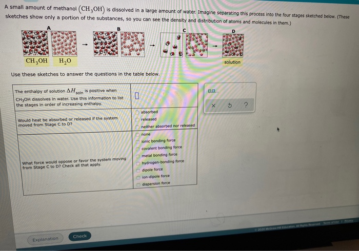 Solved A Small Amount Of Methanol (CH,OH) Is Dissolved In A | Chegg.com