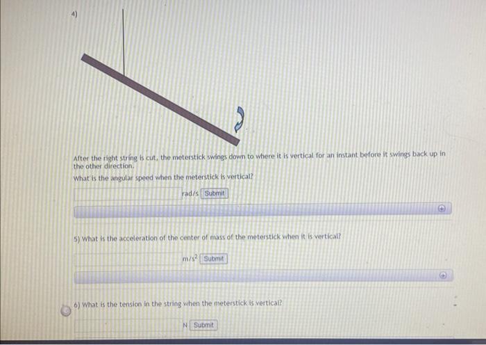 Solved A meterstick (t−1 m) has a mass of m=0.153 kg. | Chegg.com
