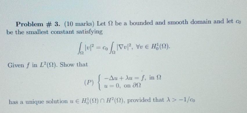 Solved Problem # 3. (10 marks) Let I be a bounded and smooth | Chegg.com