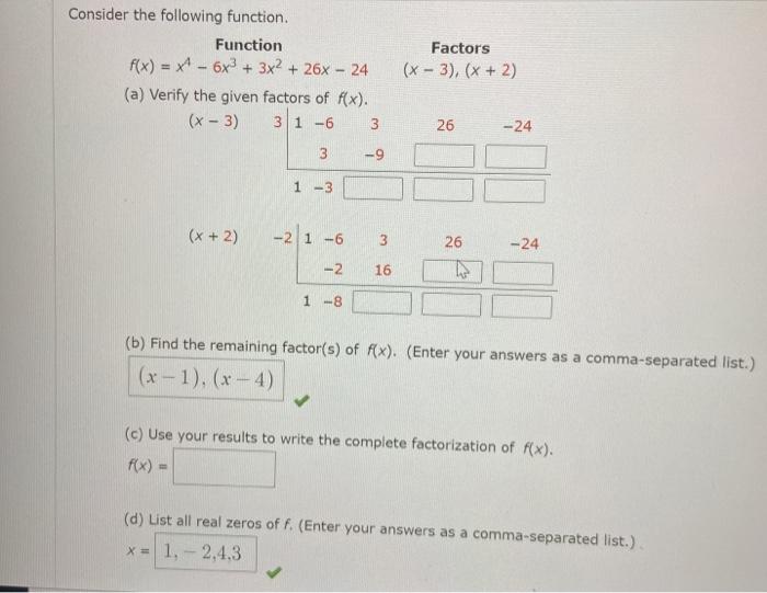 Solved Consider the following function. Function f(x) = x4 - | Chegg.com