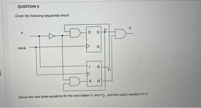 Solved Given the following sequential circuit Derive the | Chegg.com