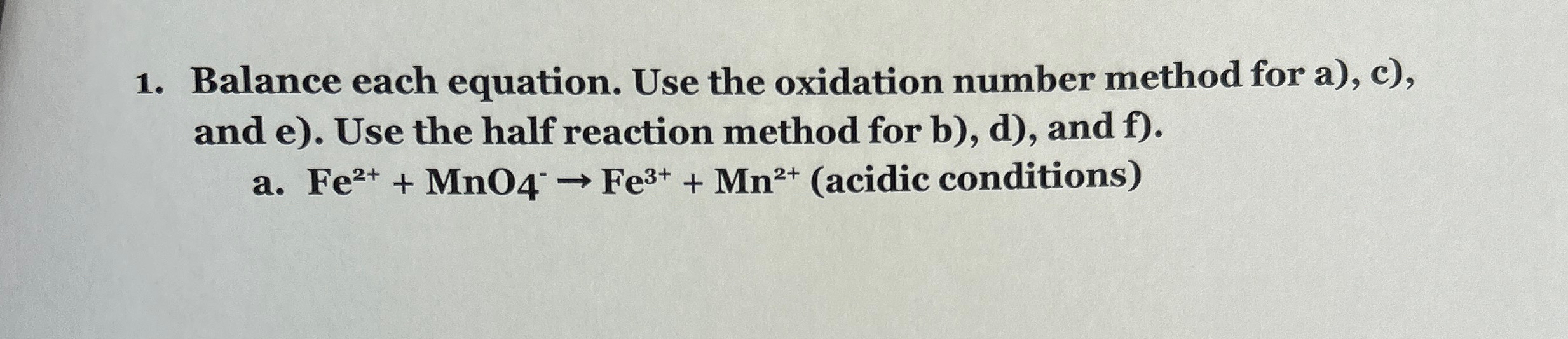 Solved Balance each equation. Use the oxidation number | Chegg.com