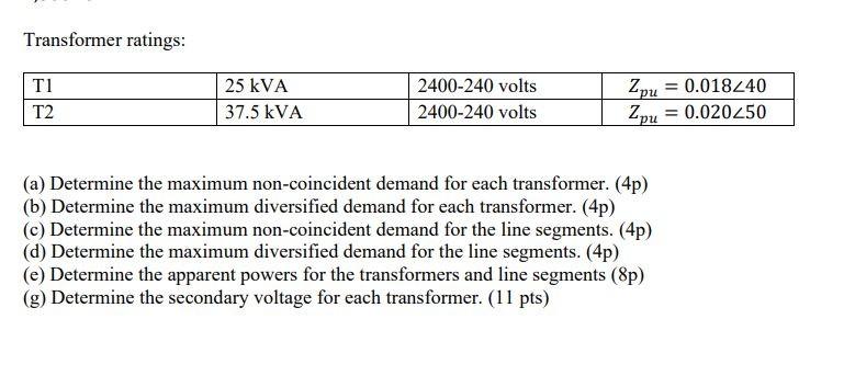 Question 4 (35 Points): Two Single-phase Transformers | Chegg.com