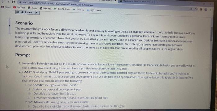 Solved Scenario The organization you work for as a director | Chegg.com