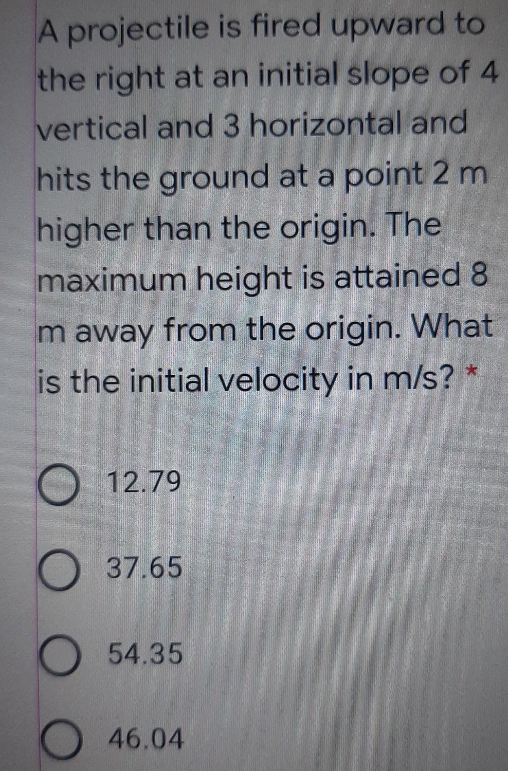 Solved A projectile is fired upward to the right at an