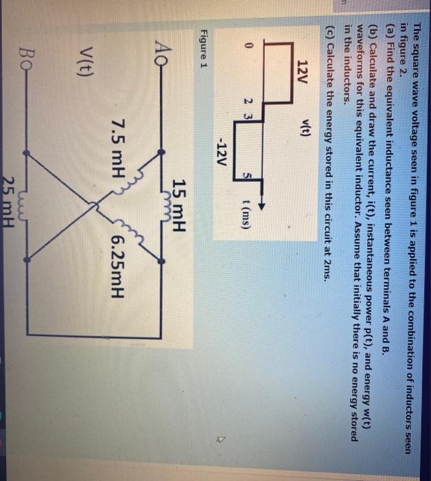 Solved The square wave voltage seen in figure 1 is applied | Chegg.com