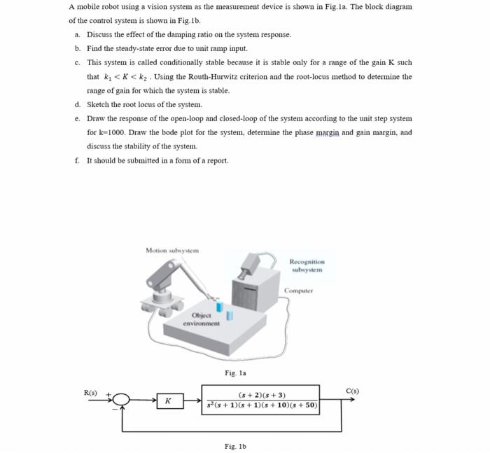 Solved A mobile robot using a vision system as the | Chegg.com
