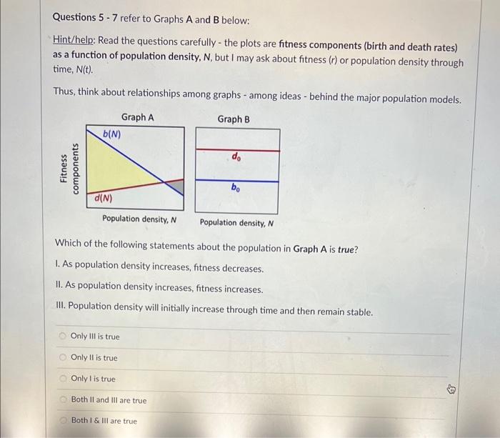 Solved Questions 5−7 Refer To Graphs A And B Below: | Chegg.com