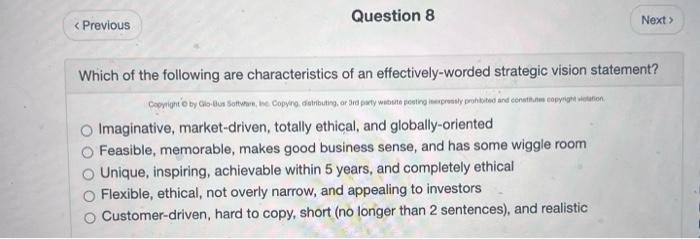 Solved Which of the following are characteristics of an | Chegg.com