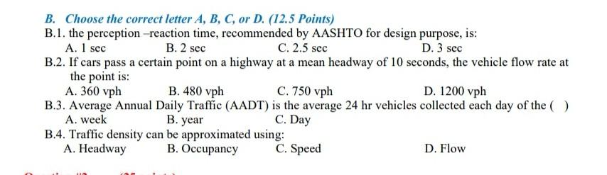 Solved B. Choose The Correct Letter A, B, C, Or D. (12.5 | Chegg.com