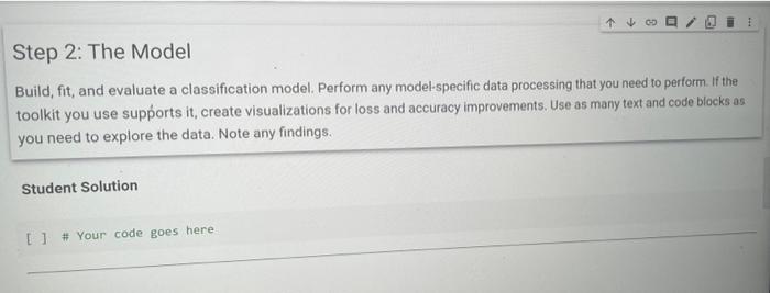 Solved Step 2: The Model Build, fit, and evaluate a | Chegg.com