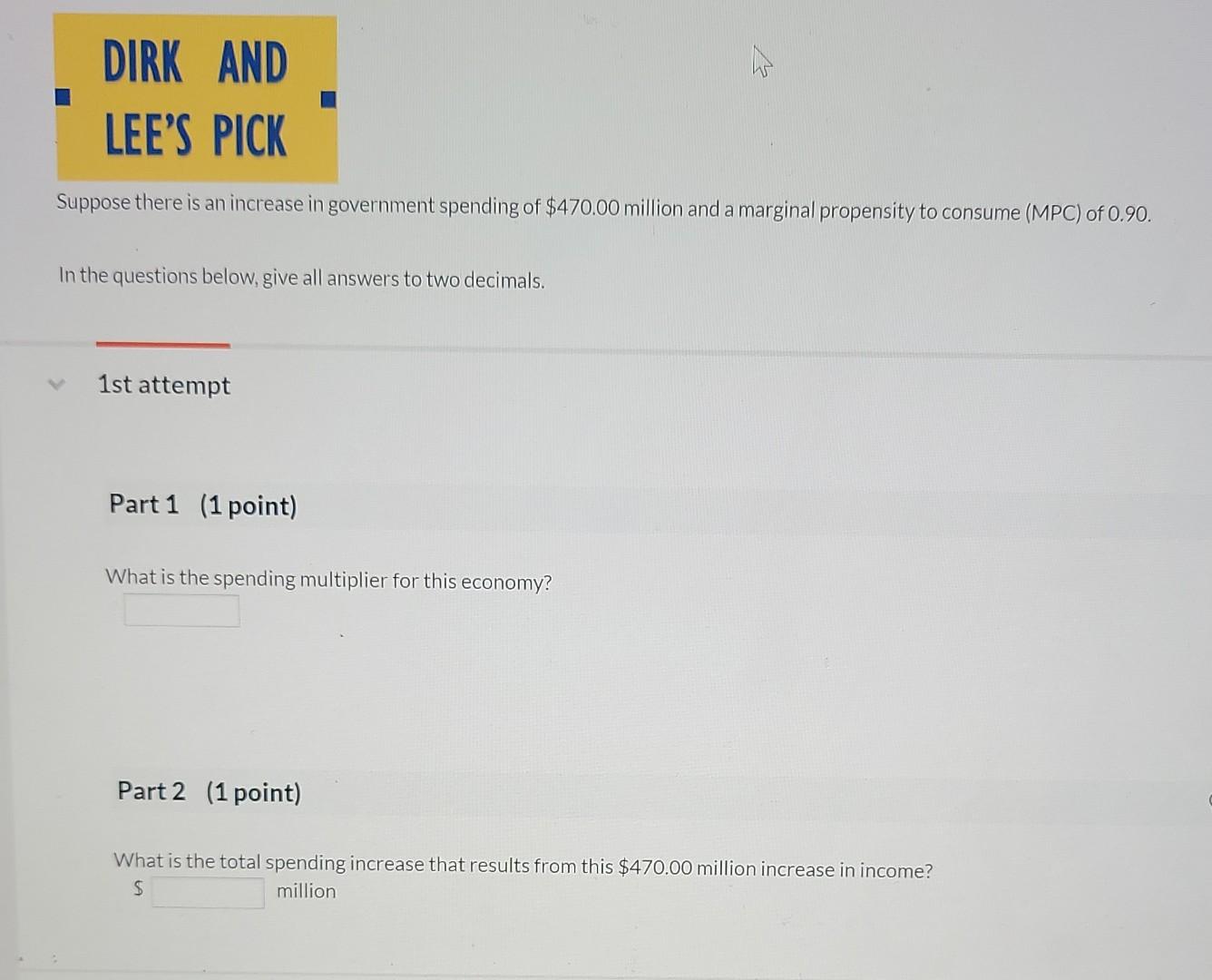 Solved DIRK AND LEE'S PICK Suppose there is an increase in | Chegg.com