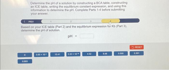 Solved Determine the pH of a solution by constructing a BCA | Chegg.com