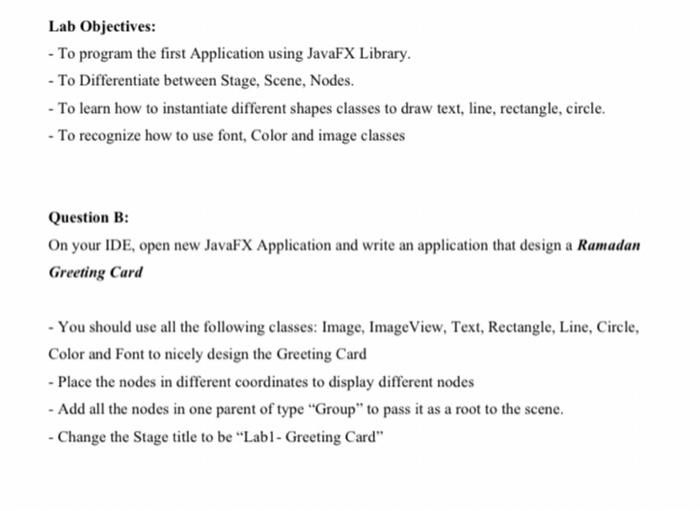 Solved Lab Objectives To program the first Application