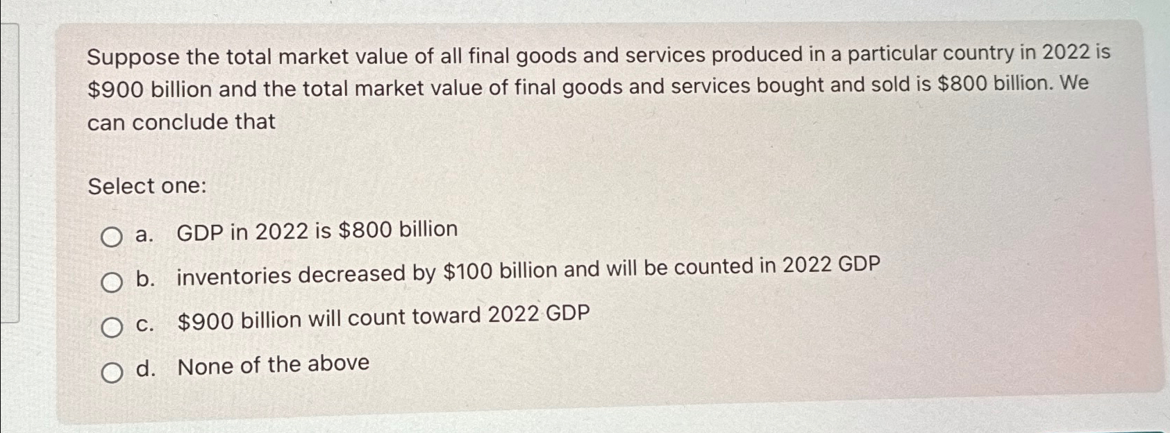 Solved Suppose the total market value of all final goods and | Chegg.com