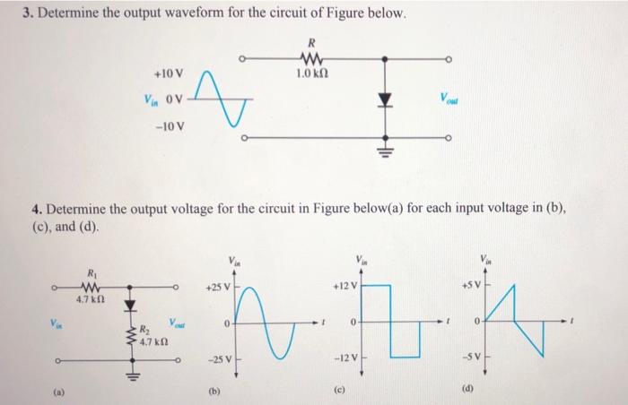 Solved 3. Determine the output waveform for the circuit of | Chegg.com